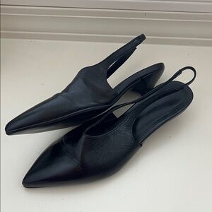 ALOHAS Black Slingback Heels